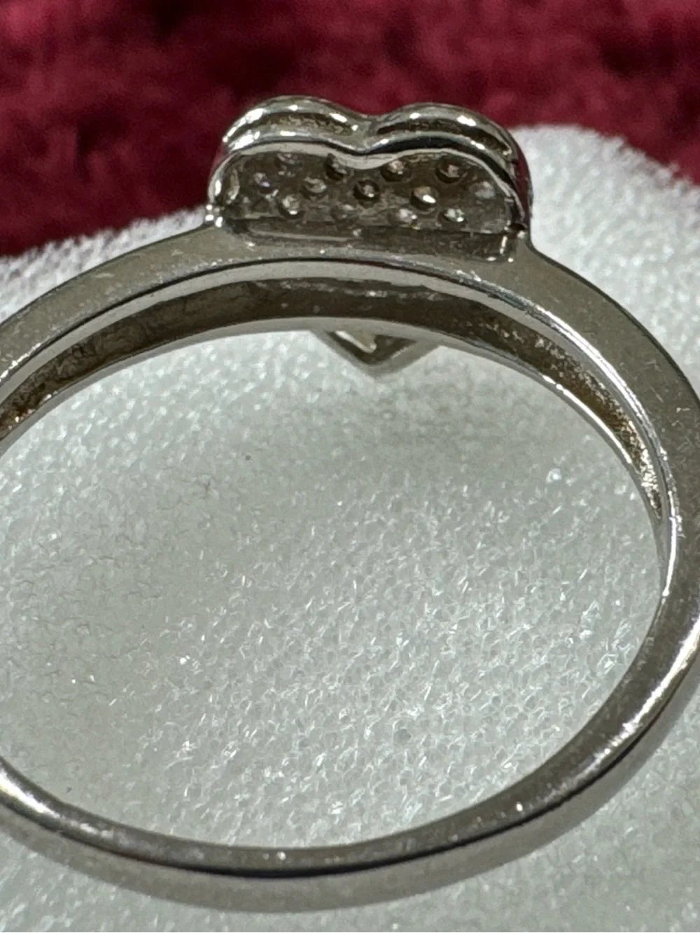 Silver Heart Pavé Ring with Clear Stones - Women's Jewelry